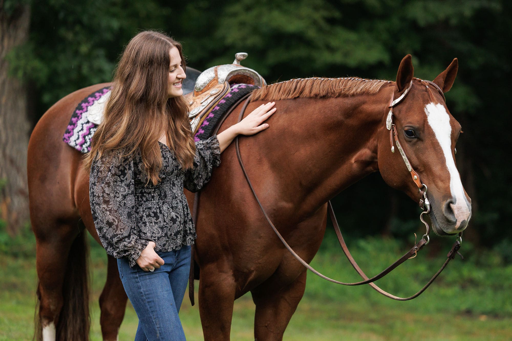 woman with dog and horse shadow dog equine photography